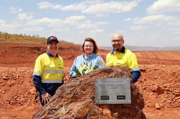 Hancock Prospecting y Rio Tinto inauguran oficialmente la mina Baby Hope